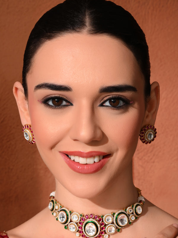 Multi Kundan Ethnic Necklace Set