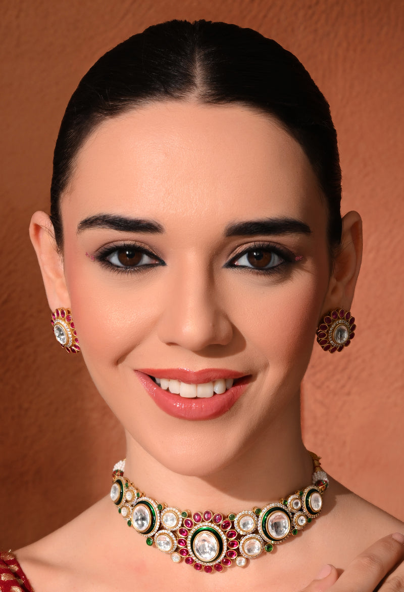 Multi Kundan Ethnic Necklace Set