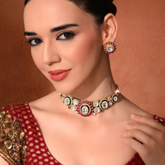 Multi Kundan Ethnic Necklace Set