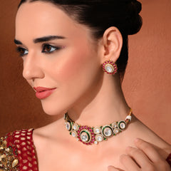 Multi Kundan Ethnic Necklace Set