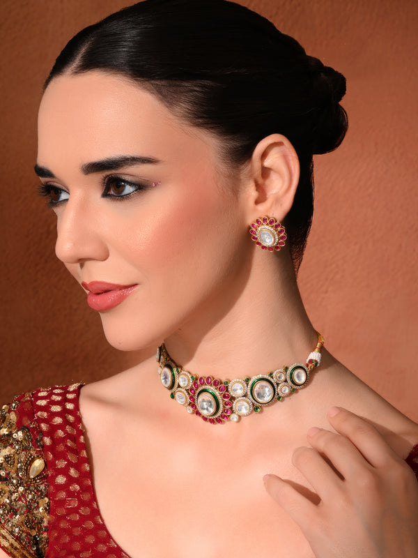 Multi Kundan Ethnic Necklace Set