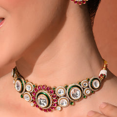 Multi Kundan Ethnic Necklace Set