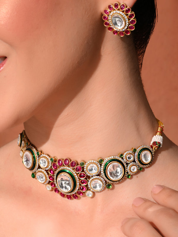 Multi Kundan Ethnic Necklace Set