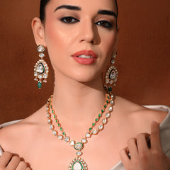 Green Long Royal Necklace Set