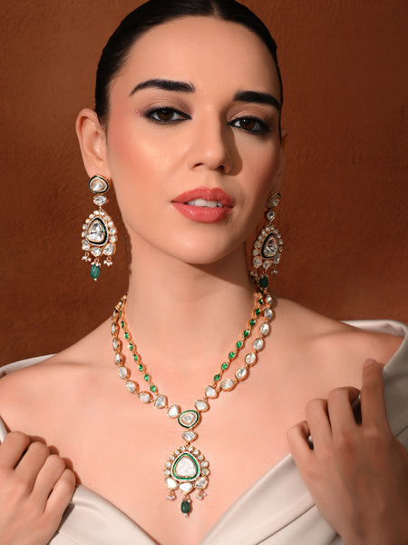 Green Long Royal Necklace Set