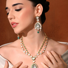 Green Long Royal Necklace Set
