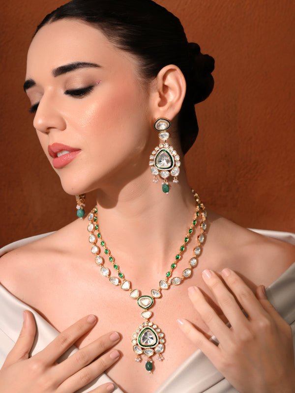 Green Long Royal Necklace Set
