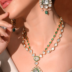 Green Long Royal Necklace Set