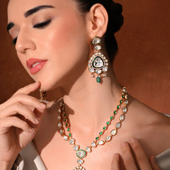 Green Long Royal Necklace Set
