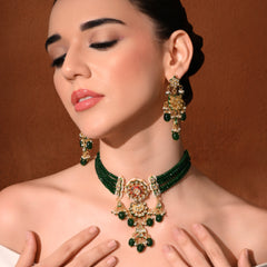 Green Royal Kundan Polki Choker Set