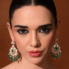Classic Green Gold Danglers