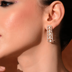 Colourless Kundan Stud Earrings