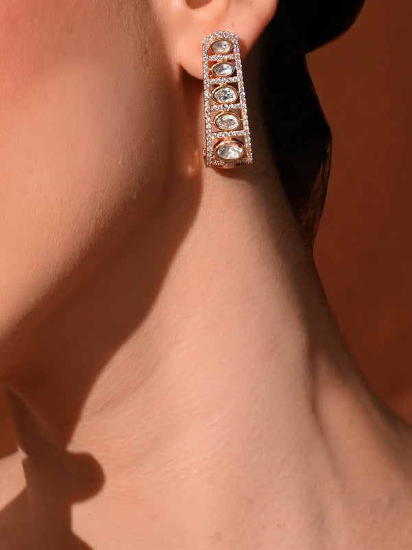 Colourless Kundan Stud Earrings