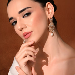 White Kundan Polki Danglers