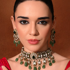 Green Kundan Classic Choker Set