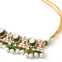 Green Bridal Choker Set with Mangtika