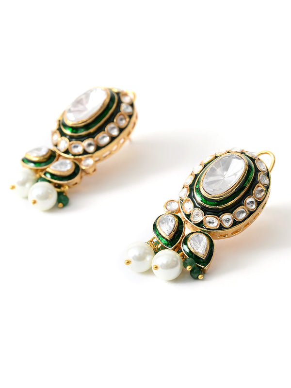 Green Bridal Choker Set with Mangtika