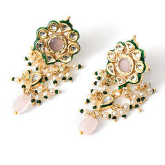 Pink Kundan Polki Designer Choker Set