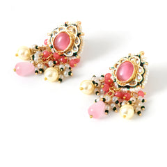 Pink Statement Kundan Polki Necklace Set