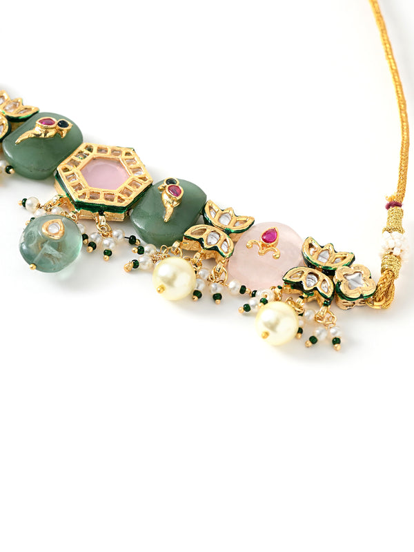 Multi-Color Kundan Polki Ethnic Choker Set