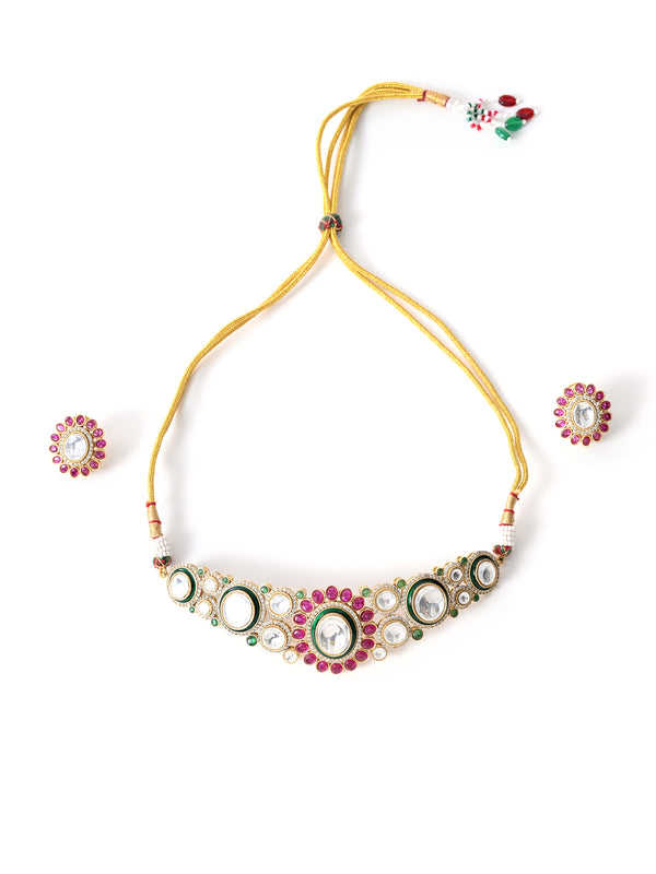 Multi Kundan Ethnic Necklace Set