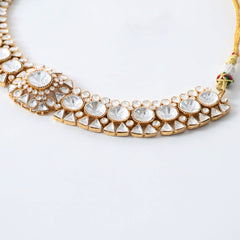 Colourless Choker Set with Mangtika (4 Pc)