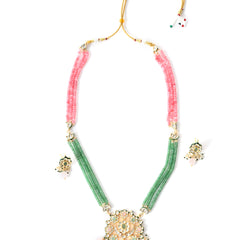 Multi Long Kundan Polki Necklace Set