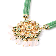Multi Long Kundan Polki Necklace Set