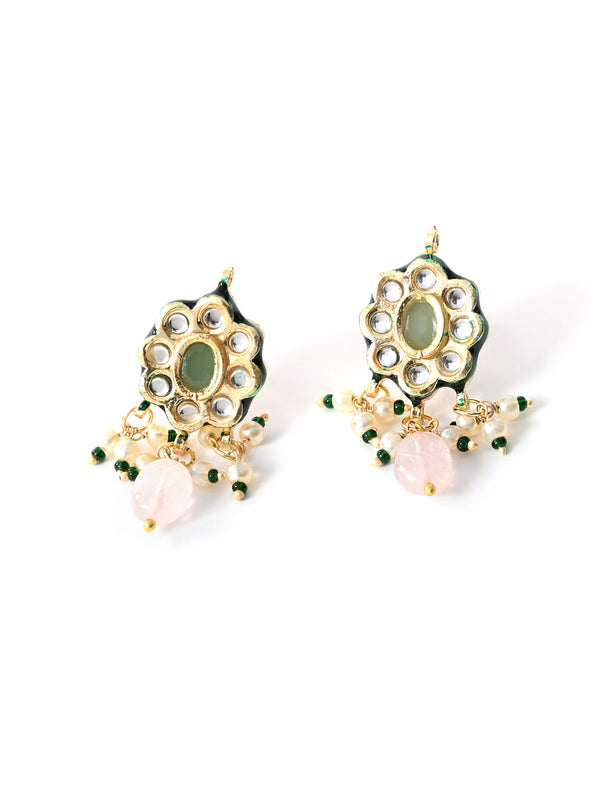 Multi Long Kundan Polki Necklace Set