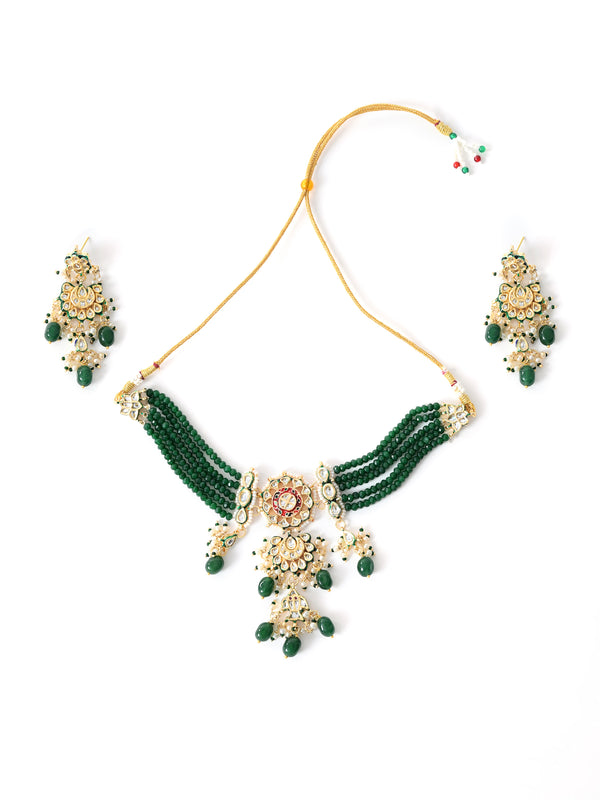 Green Royal Kundan Polki Choker Set