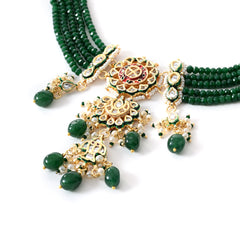 Green Royal Kundan Polki Choker Set