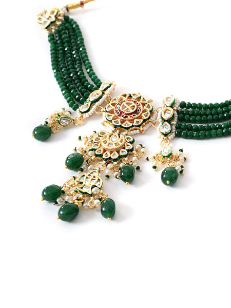 Green Royal Kundan Polki Choker Set
