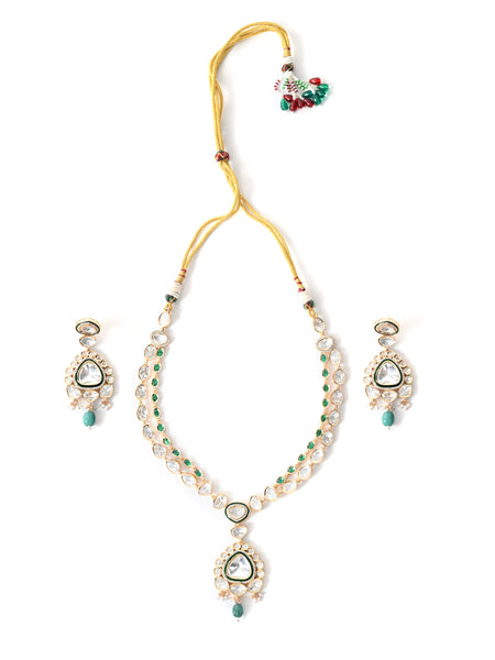 Green Long Royal Necklace Set