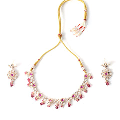 Pink Gold Ethnic Necklace Set