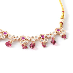 Pink Gold Ethnic Necklace Set
