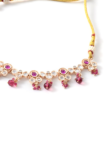 Pink Gold Ethnic Necklace Set