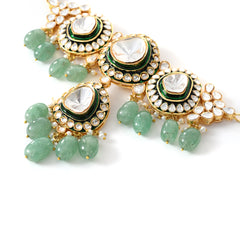 Bridal Green Choker with Mangtika Set