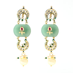 Green Ethnic Danglers
