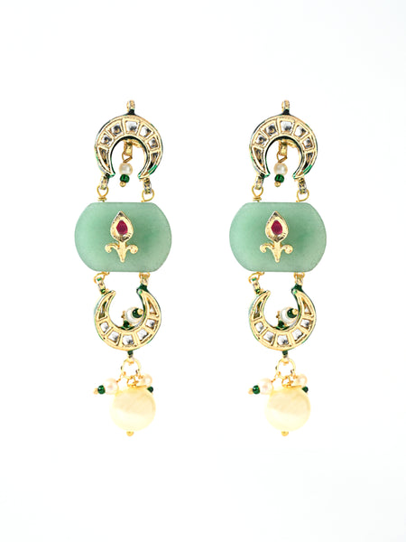 Green Ethnic Danglers