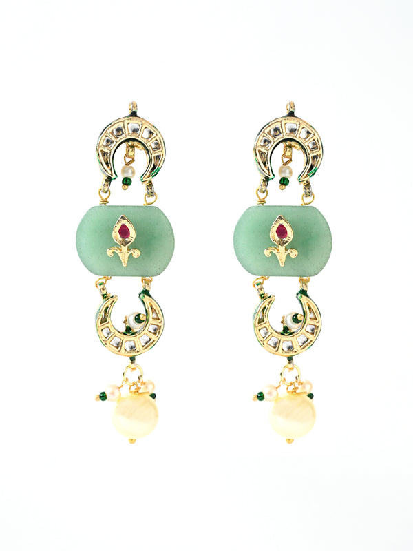 Green Ethnic Danglers