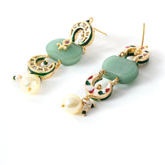 Green Ethnic Danglers