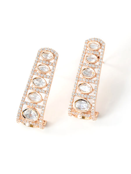 Colourless Kundan Stud Earrings