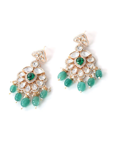 Classic Green Gold Danglers