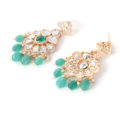 Classic Green Gold Danglers