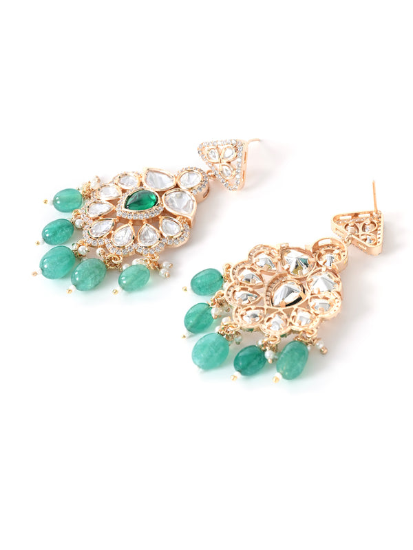 Classic Green Gold Danglers