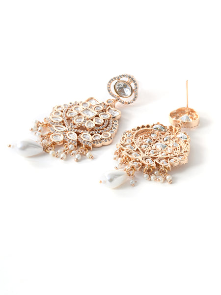 White Kundan Polki Danglers