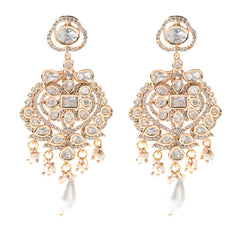 White Kundan Polki Danglers
