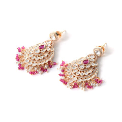 Red Kundan Polki Danglers