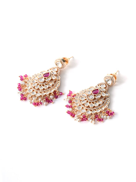 Red Kundan Polki Danglers