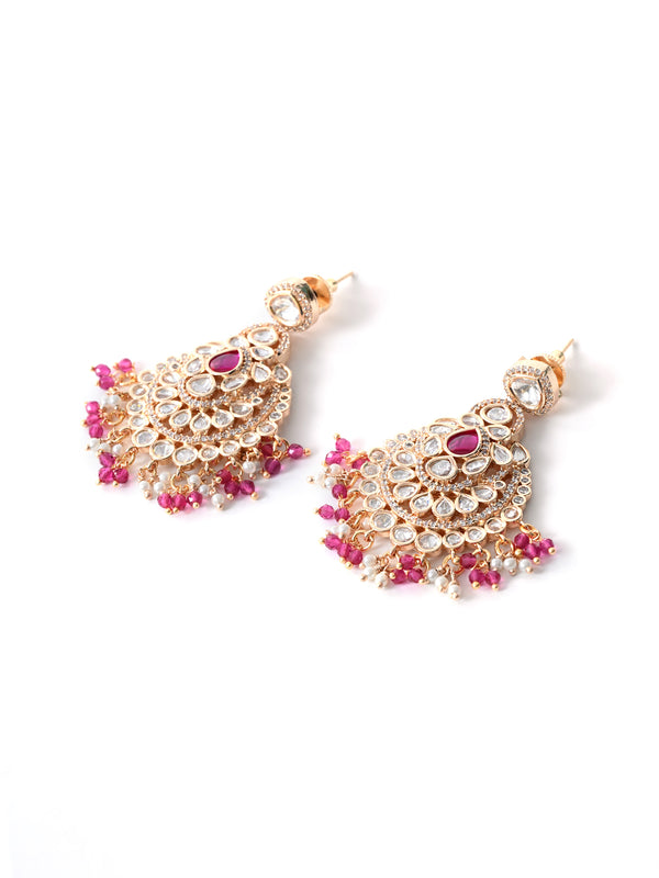 Red Kundan Polki Danglers